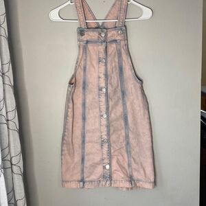 GAP‎ kids girls denim jumper overall dress size XL pink